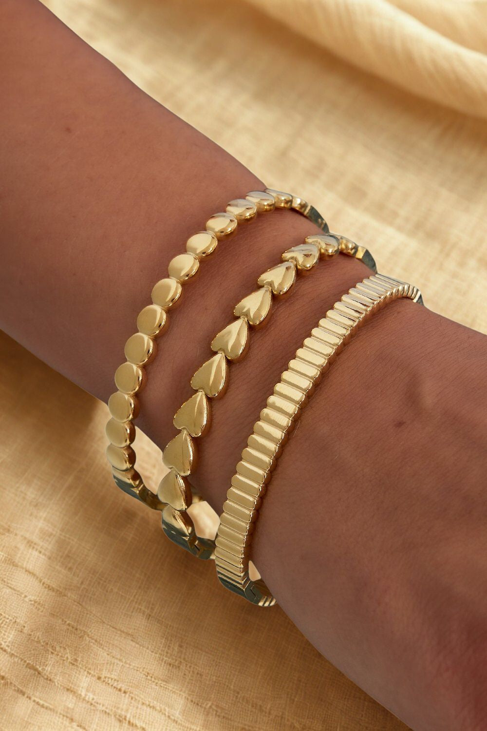 Heart Cuff Gold Bracelet