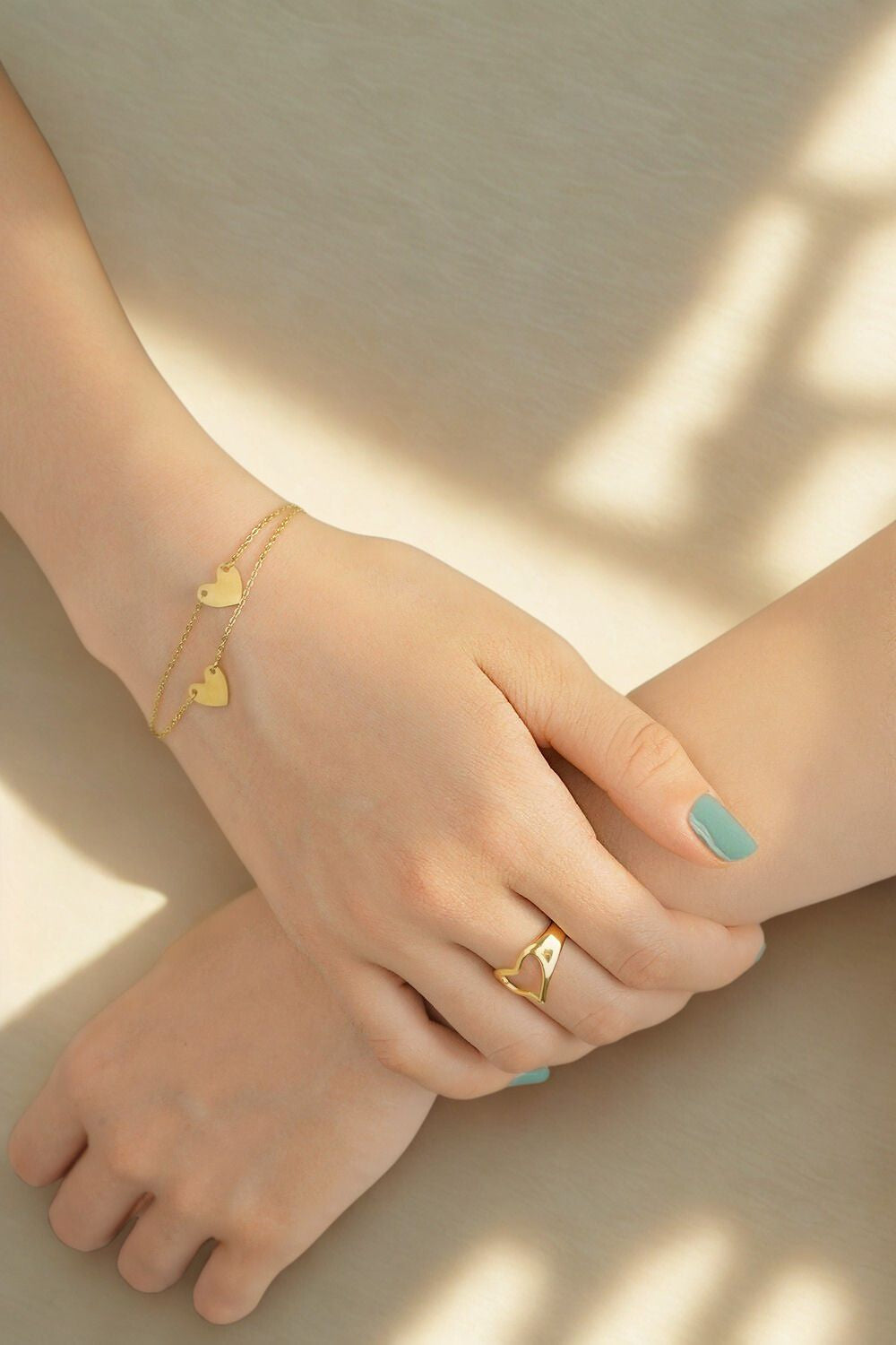 Two Closed Hearts Bracelet Set