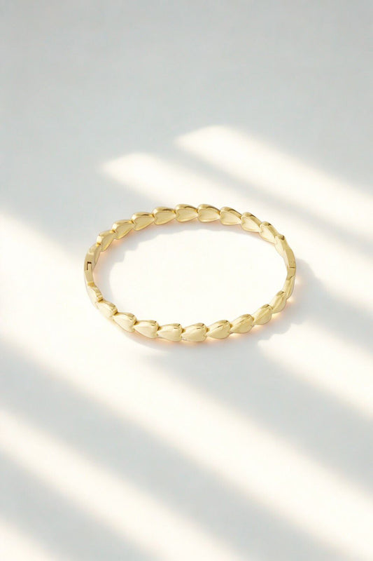 Heart Cuff Gold Bracelet